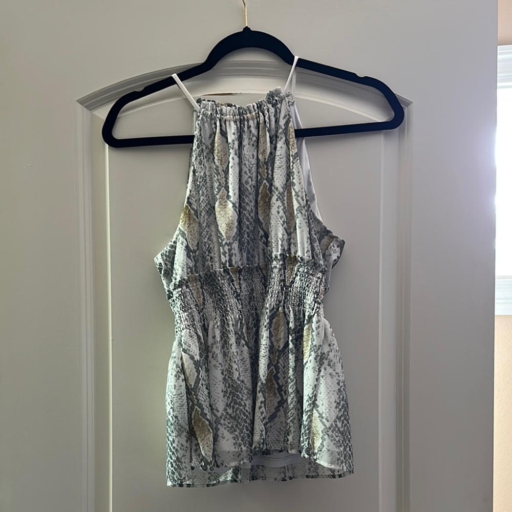Snake Print Halter Tank Top- Express